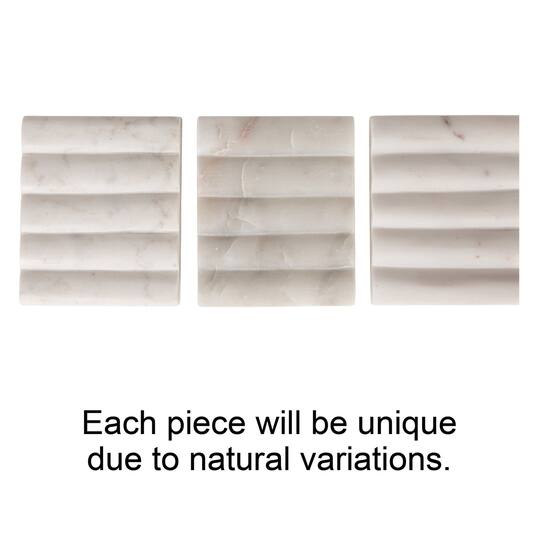 Hello Honey® 5" Contemporary Carved Marble Bathroom Soap Dish